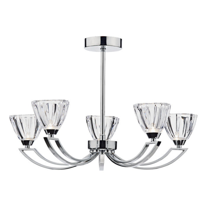 Vito 5 Light Semi Flush Polished Chrome<br>Polished Chrome
