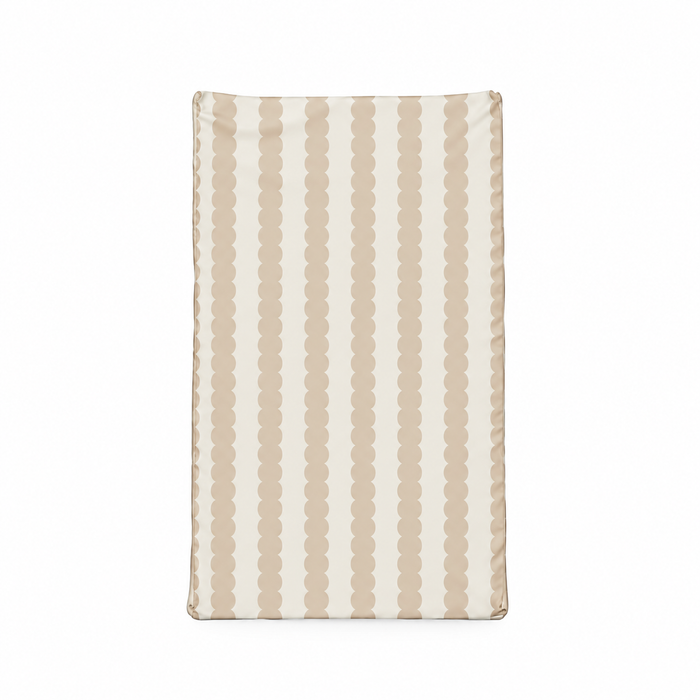 Wedge Changing Mat - Scallop Stripe Oatmeal
