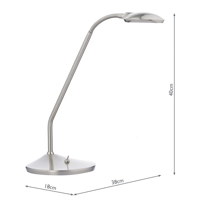 Wellington Task Table Lamp Satin Chrome LED<br>Satin Chrome