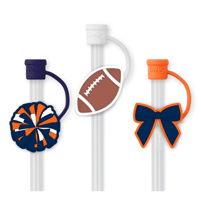 We’ve Got Spirit Straw Topper Set (Orange+Navy)