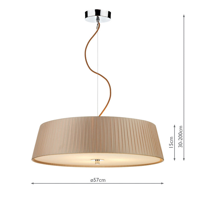 Wheel 3 Light Pendant Taupe Frosted Glass<br>Taupe