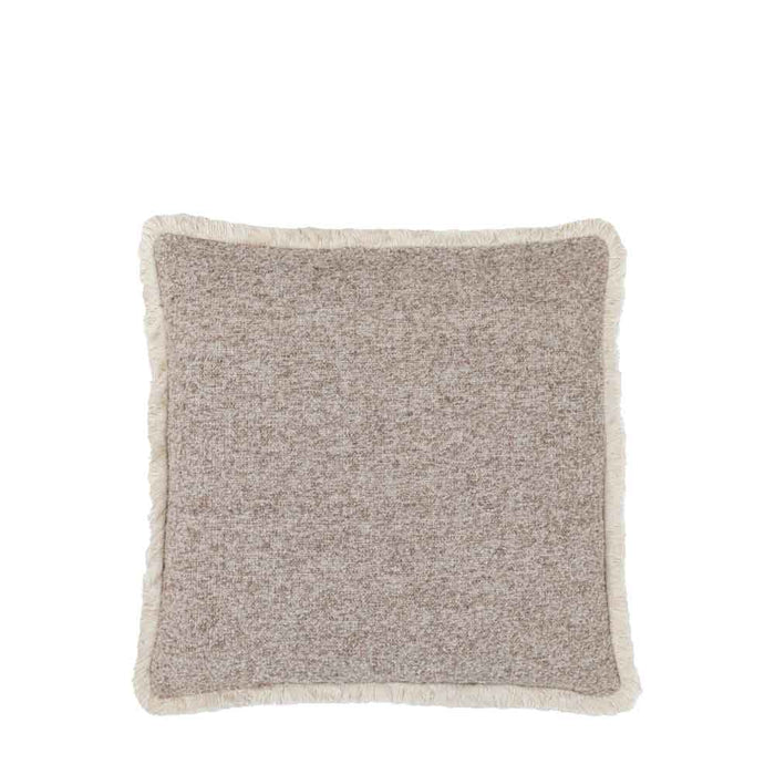 Woodleigh Fringe Cushion Stone - Feather Filled