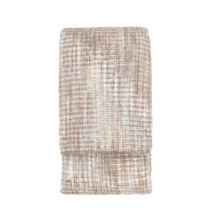 Woven Faux Mohair Sherpa Throw Natural