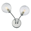 Yiska 2 Light Wall Light Polished Chrome Ribbed Glass<br>Polished Chrome