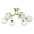Yiska 6 Light Semi Flush Gold & Glass<br>Satin Gold