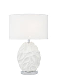 Zachary Oval Table Lamp White With Shade <br>Matt White