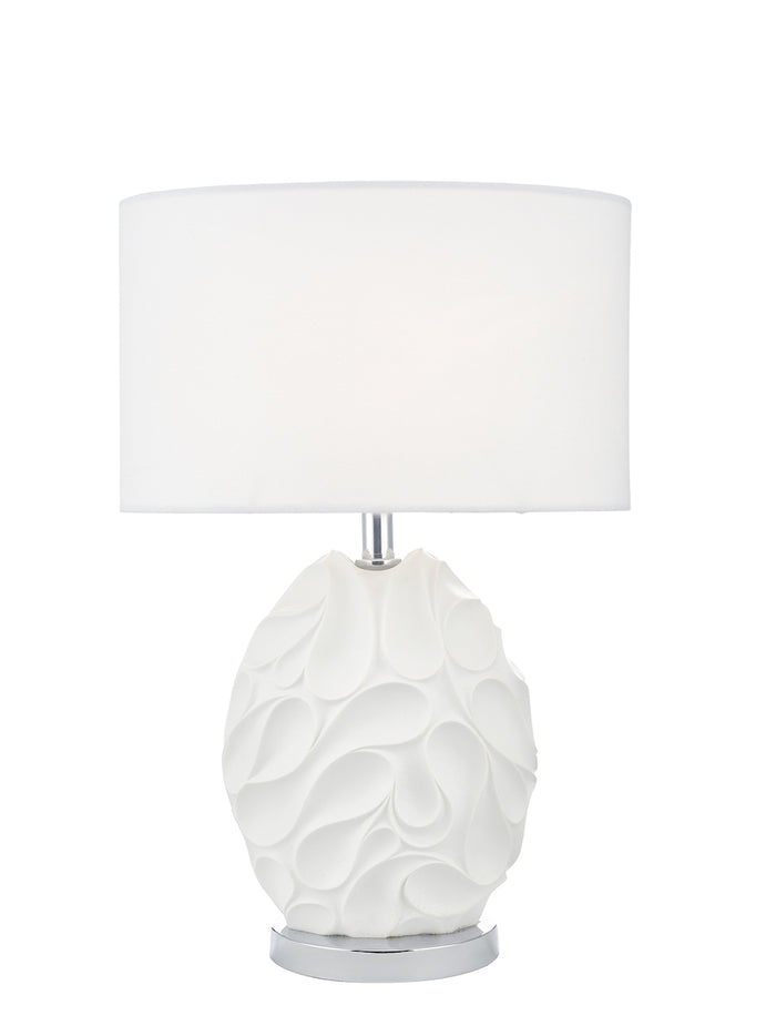 Zachary Oval Table Lamp White With Shade <br>Matt White