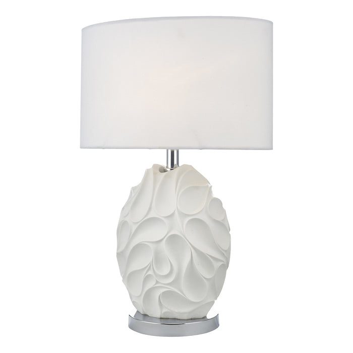 Zachary Oval Table Lamp White With Shade <br>Matt White