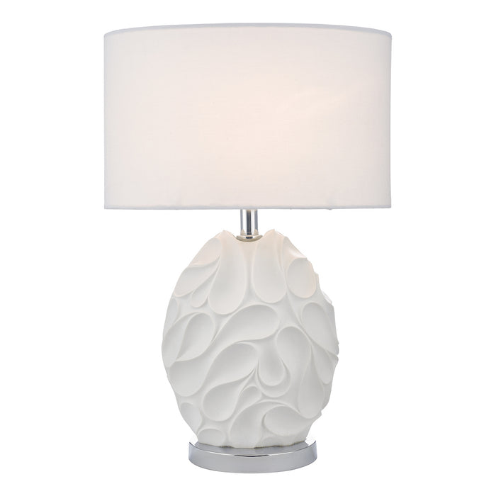 Zachary Oval Table Lamp White With Shade <br>Matt White