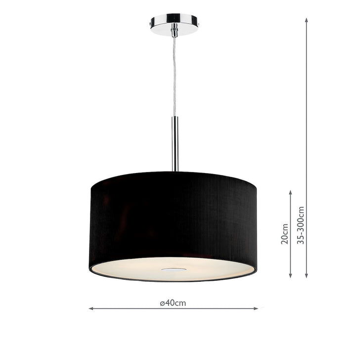 Zaragoza 3 Light Pendant Black 40cm<br>Black