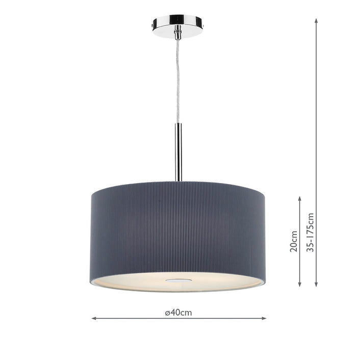 Zaragoza 3 Light Pendant Grey 40cm<br>Grey