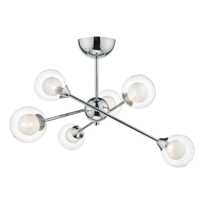 Zeke 6 Light Semi Flush Polished Chrome<br>Polished Chrome