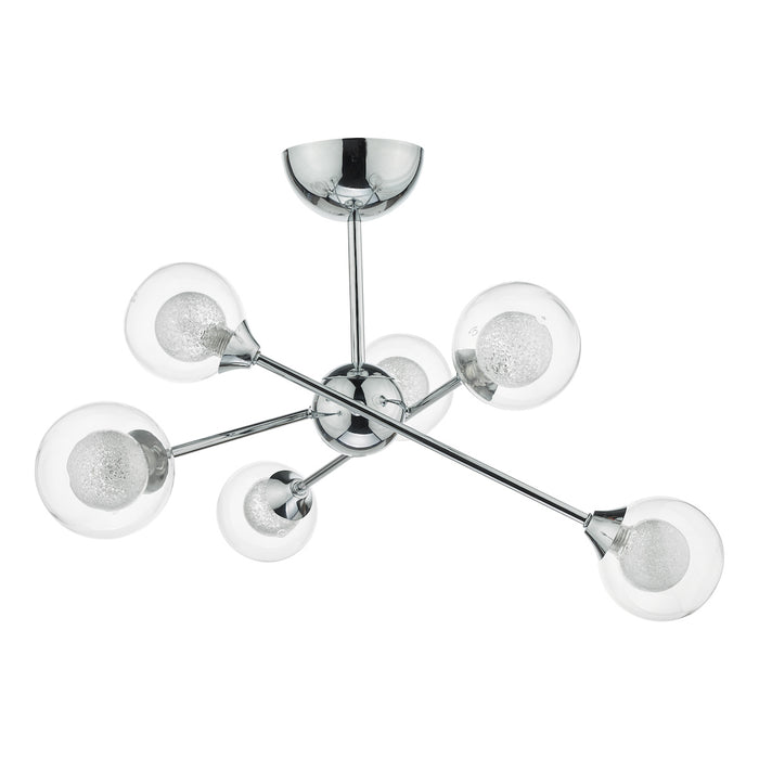 Zeke 6 Light Semi Flush Polished Chrome<br>Polished Chrome